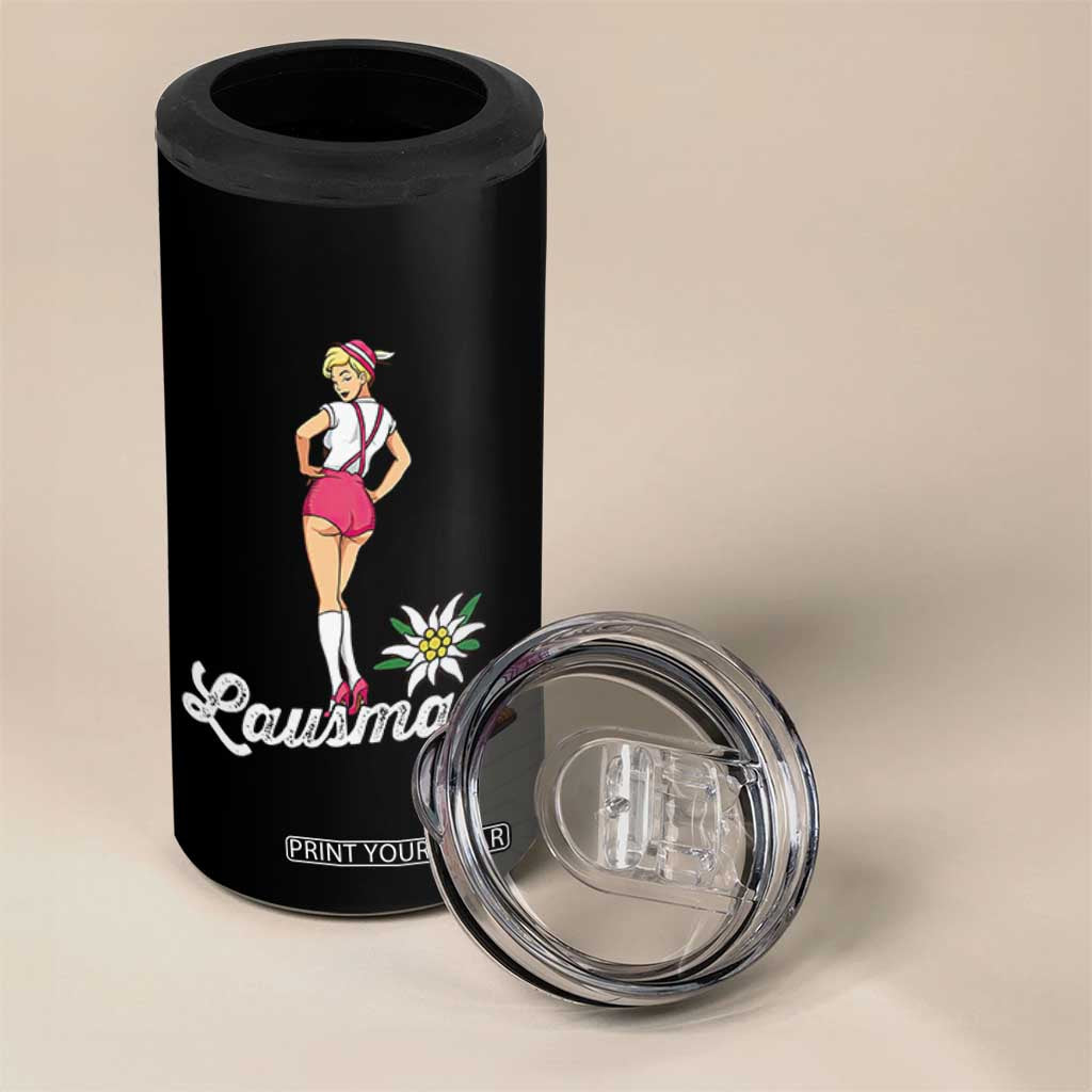 Retro Bavarian Pin Up Girl Lausmadl 4 in 1 Can Cooler Tumbler Oktoberfest Edelweiss Flower TS02 Print Your Wear