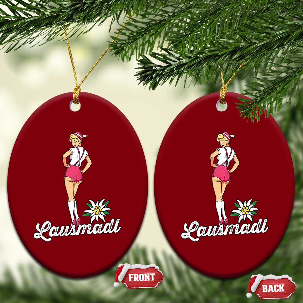 Retro Bavarian Pin Up Girl Lausmadl Ceramic Ornament Oktoberfest Edelweiss Flower TS02 Print Your Wear