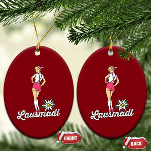 Retro Bavarian Pin Up Girl Lausmadl Ceramic Ornament Oktoberfest Edelweiss Flower TS02 Print Your Wear