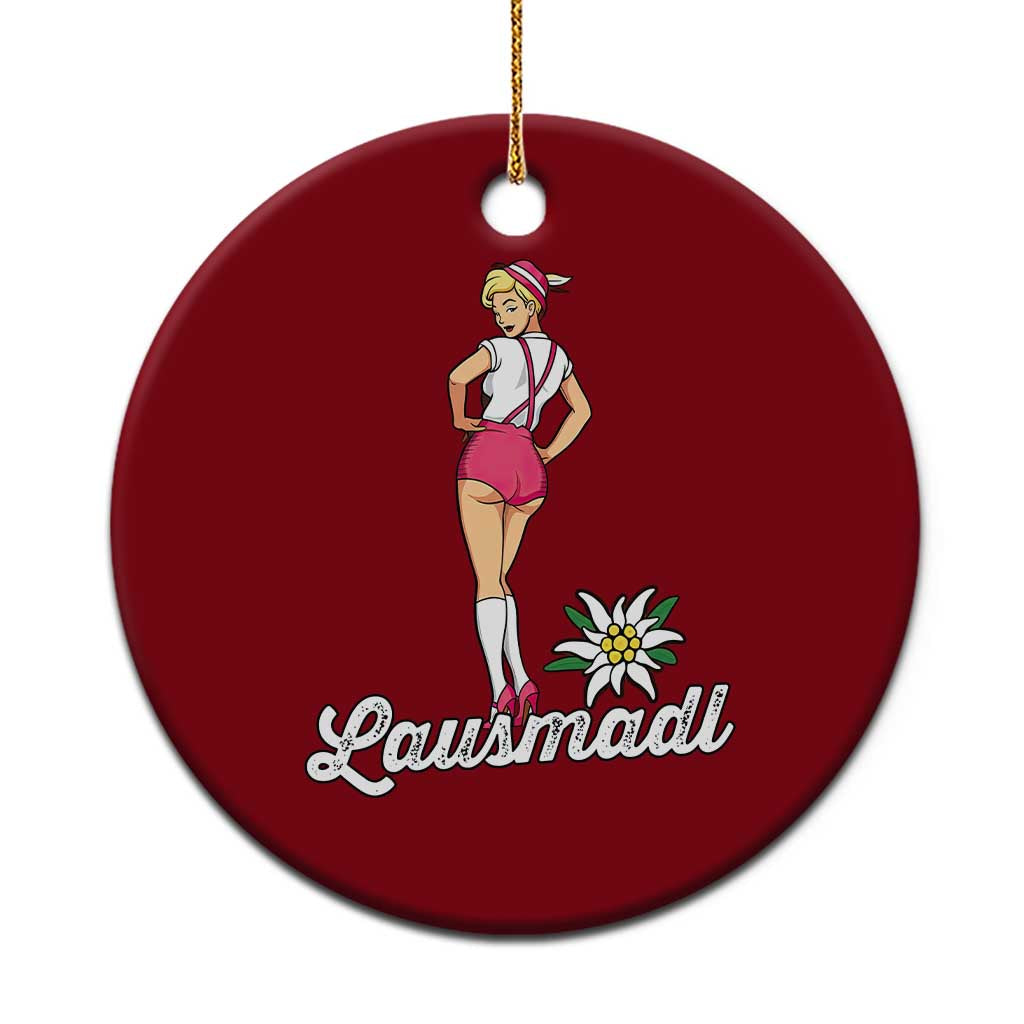 Retro Bavarian Pin Up Girl Lausmadl Ceramic Ornament Oktoberfest Edelweiss Flower TS02 1pc Red Print Your Wear