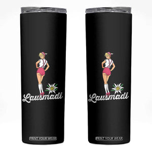 Retro Bavarian Pin Up Girl Lausmadl Skinny Tumbler Oktoberfest Edelweiss Flower TS02 Black Print Your Wear