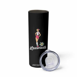 Retro Bavarian Pin Up Girl Lausmadl Skinny Tumbler Oktoberfest Edelweiss Flower TS02 Print Your Wear