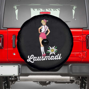 Retro Bavarian Pin Up Girl Lausmadl Spare Tire Cover Oktoberfest Edelweiss Flower TS02 Black Print Your Wear