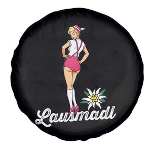 Retro Bavarian Pin Up Girl Lausmadl Spare Tire Cover Oktoberfest Edelweiss Flower TS02 Print Your Wear