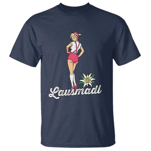 Retro Bavarian Pin Up Girl Lausmadl T Shirt Oktoberfest Edelweiss Flower TS02 Navy Print Your Wear