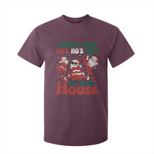 Christmas Santa T Shirt For Kid Theres Some Hos In This House Funny Xmas TS02 Maroon Print Your Wear