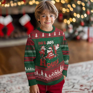 Christmas Santa Ugly Christmas Sweater Theres Some Hos In This House Funny Xmas TS02 Christmas Print Your Wear