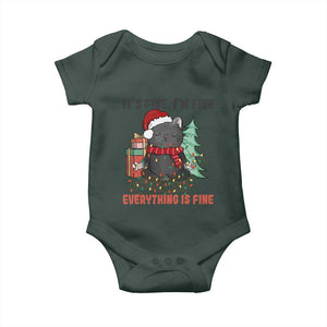 Christmas Black Cat Baby Onesie It's Fine I'm Fine Everything Is Fine Xmas Light Funny TS02 Print Your Wear