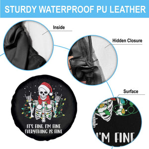 Christmas Skeleton Spare Tire Cover It's Fine I'm Fine Everything Is Fine Xmas Light Funny TS02 Print Your Wear