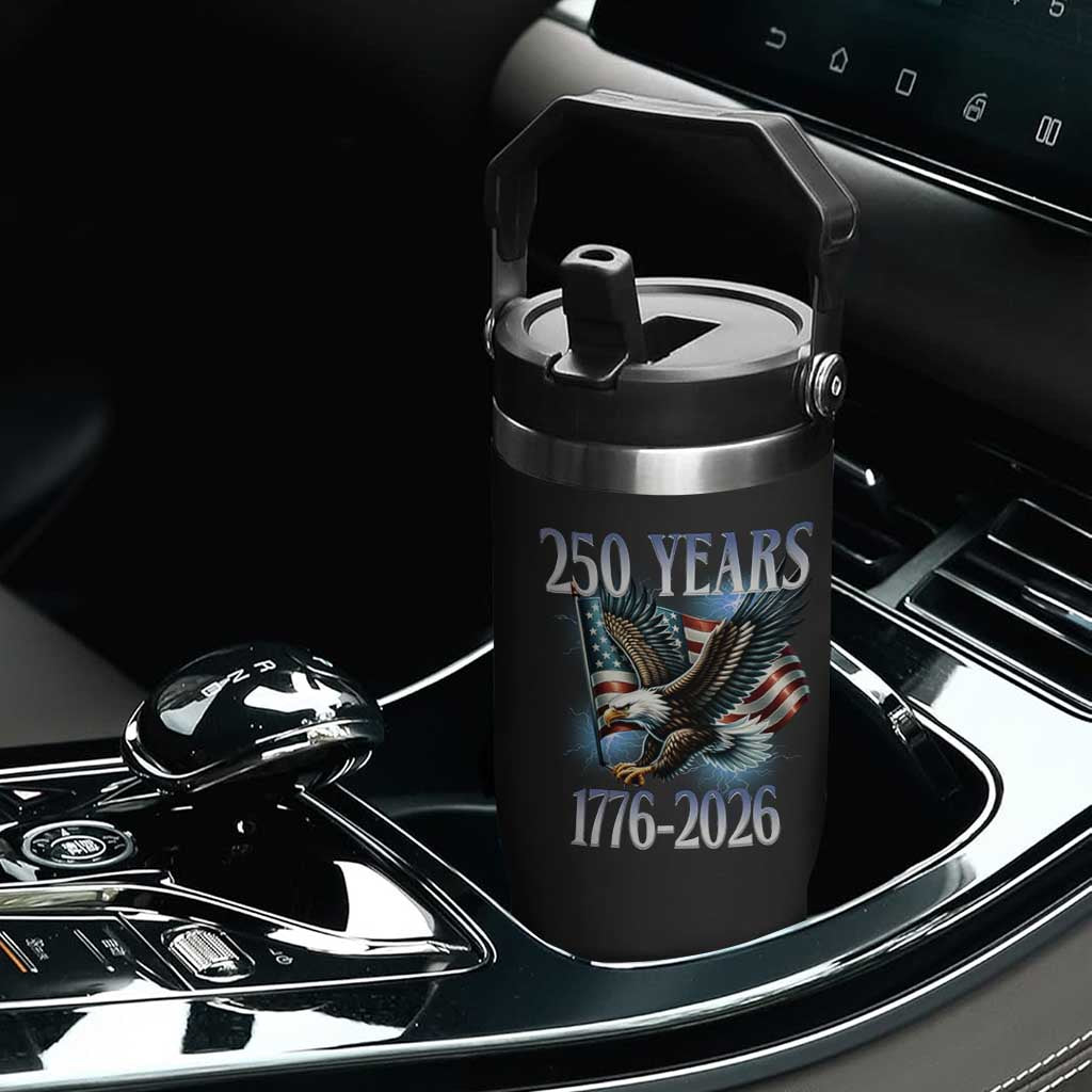 250 Years of American Freedom Flip Straw Tumbler Bald Eagle USA Flag 1776 to 2026 Patriotic TS02 Print Your Wear