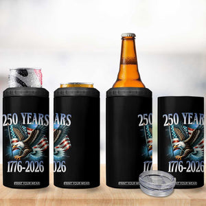 250 Years of American Freedom 4 in 1 Can Cooler Tumbler Bald Eagle USA Flag 1776 to 2026 Patriotic TS02 Print Your Wear