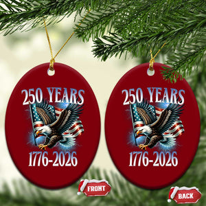 250 Years of American Freedom Ceramic Ornament Bald Eagle USA Flag 1776 to 2026 Patriotic TS02 Print Your Wear