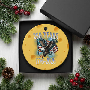 250 Years of American Freedom Ceramic Ornament Bald Eagle USA Flag 1776 to 2026 Patriotic TS02 1pc Yellow Cheese Print Your Wear