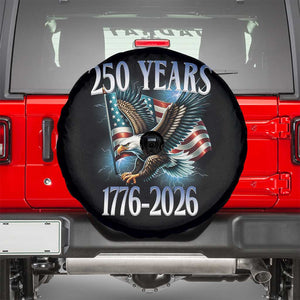 250 Years of American Freedom Spare Tire Cover Bald Eagle USA Flag 1776 to 2026 Patriotic TS02 Black Print Your Wear