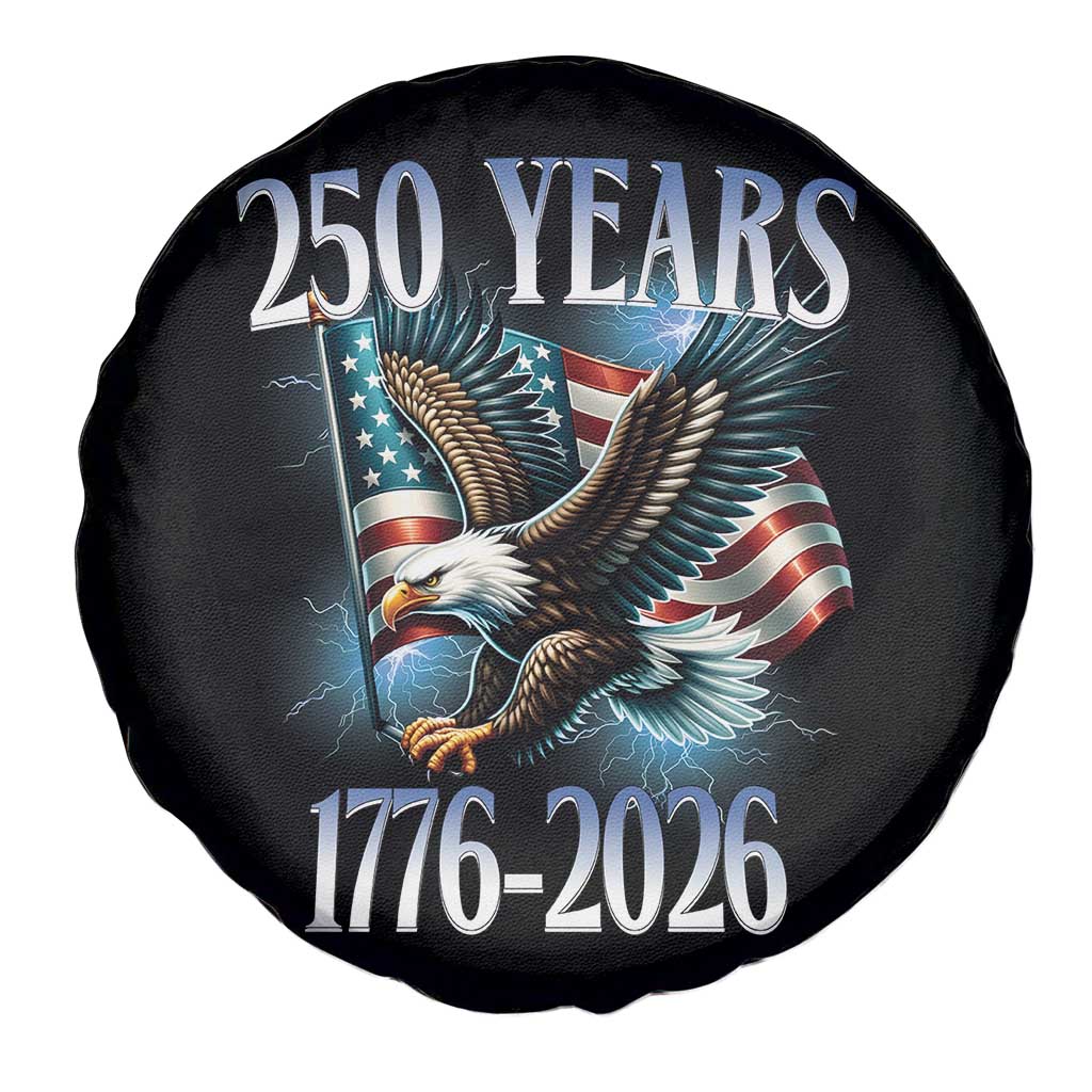 250 Years of American Freedom Spare Tire Cover Bald Eagle USA Flag 1776 to 2026 Patriotic TS02 Print Your Wear