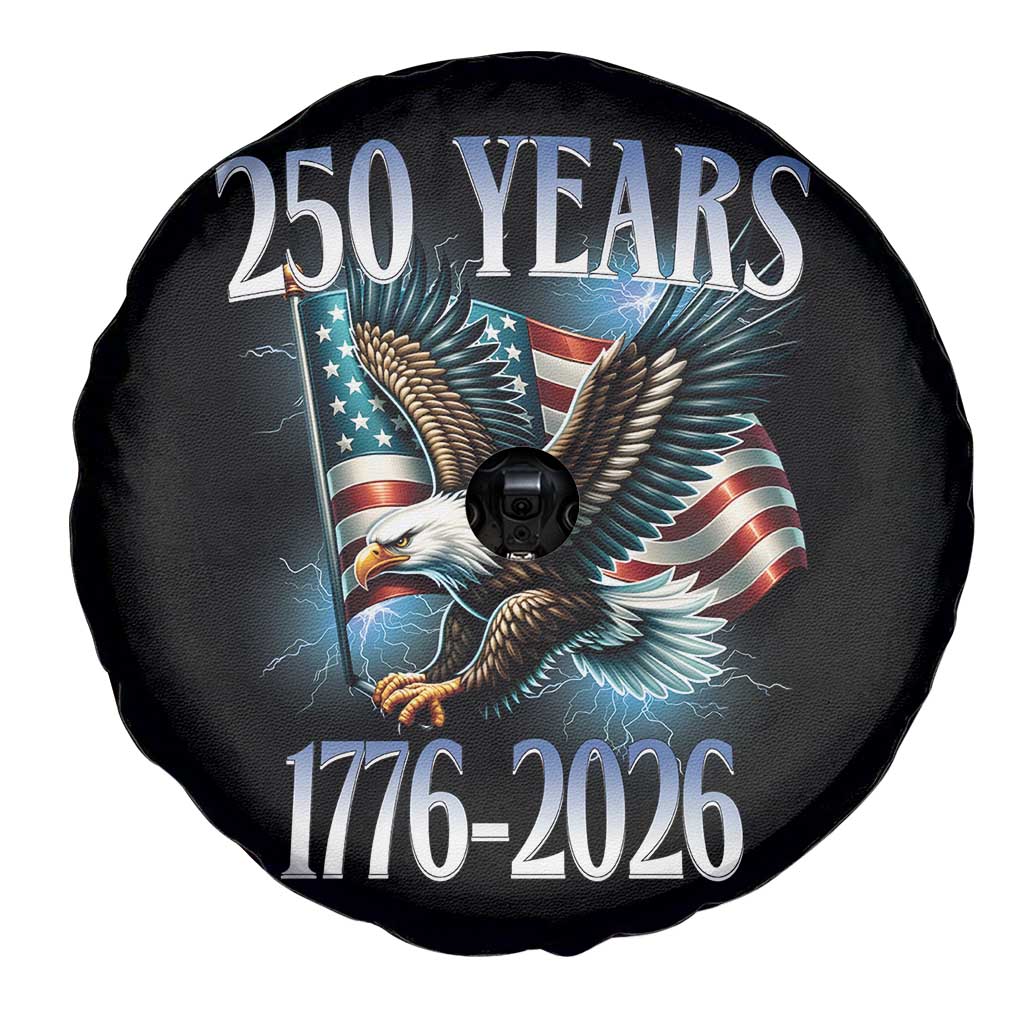 250 Years of American Freedom Spare Tire Cover Bald Eagle USA Flag 1776 to 2026 Patriotic TS02 Print Your Wear