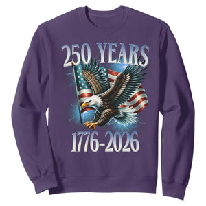 250 Years of American Freedom Sweatshirt Bald Eagle USA Flag 1776 to 2026 Patriotic TS02 Purple Print Your Wear