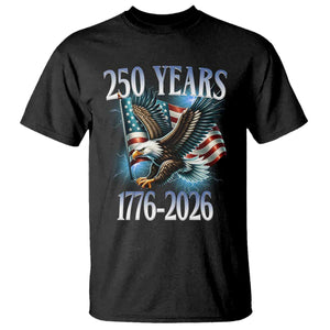 250 Years of American Freedom T Shirt Bald Eagle USA Flag 1776 to 2026 Patriotic TS02 Black Print Your Wear