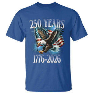 250 Years of American Freedom T Shirt Bald Eagle USA Flag 1776 to 2026 Patriotic TS02 Royal Blue Print Your Wear
