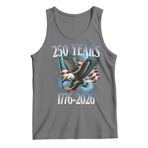 250 Years of American Freedom Tank Top Bald Eagle USA Flag 1776 to 2026 Patriotic TS02 Black Heather Print Your Wear