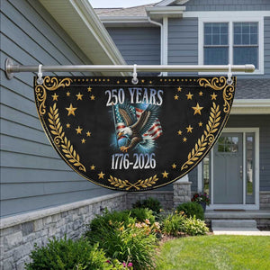 250 Years of American Freedom Patriotic Fan Flag Bald Eagle USA Flag 1776 to 2026 Patriotic