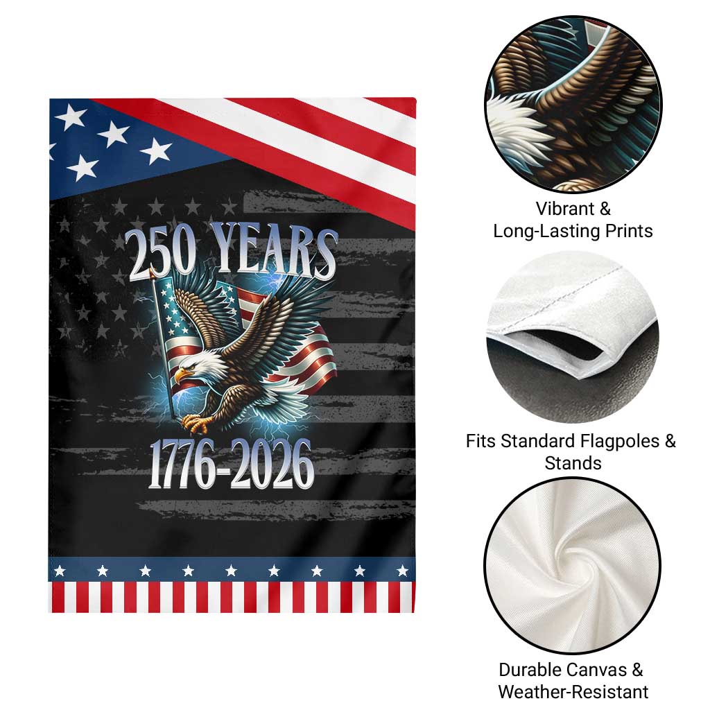 250 Years of American Freedom Garden Flag Bald Eagle USA Flag 1776 to 2026 Patriotic TS02 Print Your Wear