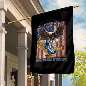 Military Navy 250th Anniversary Garden Flag Forged of Salt and Steel Patriotic Eagle Anchor American Flag TS02 Print Your Wear