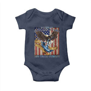 Military Navy 250th Anniversary Baby Onesie Forged of Salt and Steel Patriotic Eagle Anchor American Flag TS02 Navy Print Your Wear