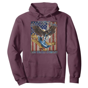 Military Navy 250th Anniversary Hoodie Forged of Salt and Steel Patriotic Eagle Anchor American Flag TS02 Maroon Print Your Wear