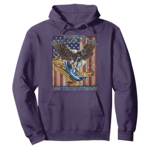 Military Navy 250th Anniversary Hoodie Forged of Salt and Steel Patriotic Eagle Anchor American Flag TS02 Purple Print Your Wear