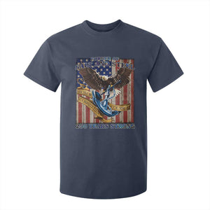 Military Navy 250th Anniversary T Shirt For Kid Forged of Salt and Steel Patriotic Eagle Anchor American Flag TS02 Navy Print Your Wear