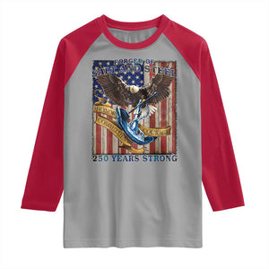Military Navy 250th Anniversary Raglan Shirt Forged of Salt and Steel Patriotic Eagle Anchor American Flag TS02 Sport Gray Red Print Your Wear