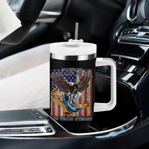 Military Navy 250th Anniversary Tumbler With Handle Forged of Salt and Steel Patriotic Eagle Anchor American Flag TS02 Print Your Wear
