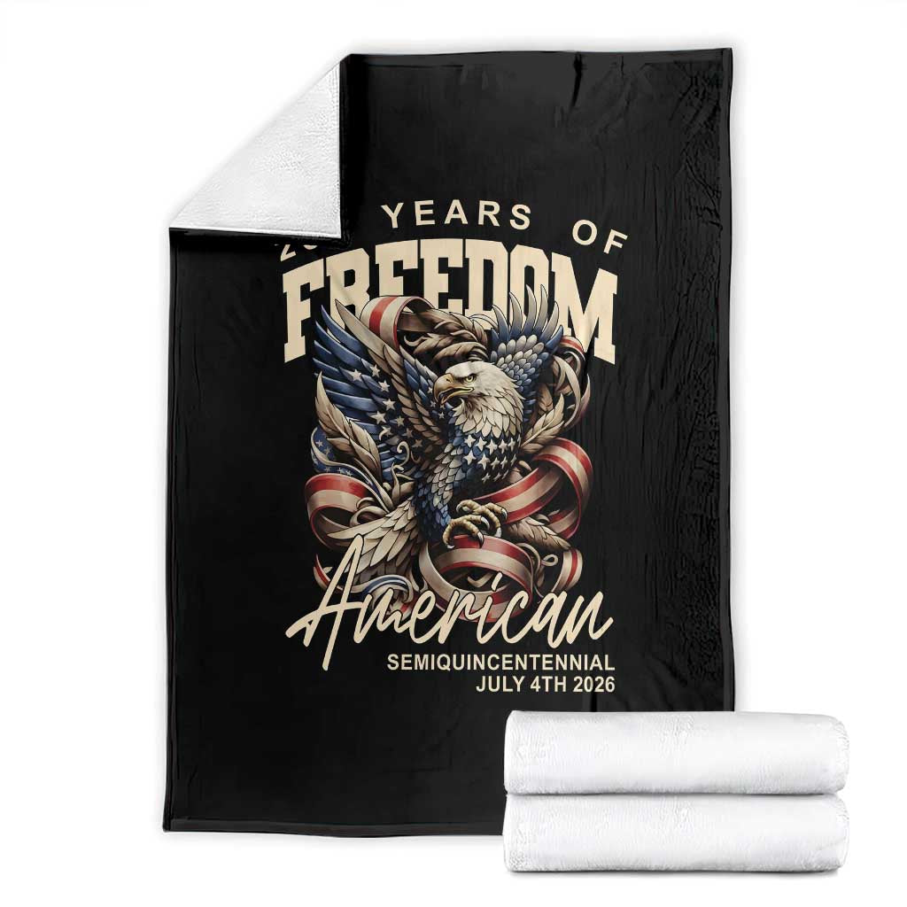 250 Years of Freedom Eagle Throw Blanket US 250th Anniversary American Semiquincentennial 2026 Patriotic TS02 Black Print Your Wear