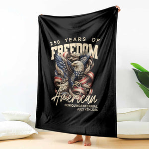 250 Years of Freedom Eagle Throw Blanket US 250th Anniversary American Semiquincentennial 2026 Patriotic TS02 Print Your Wear