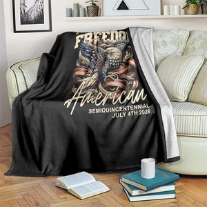 250 Years of Freedom Eagle Throw Blanket US 250th Anniversary American Semiquincentennial 2026 Patriotic TS02 Print Your Wear