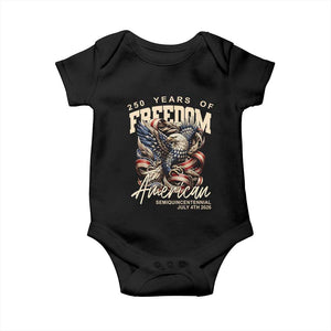 250 Years of Freedom Eagle Baby Onesie US 250th Anniversary American Semiquincentennial 2026 Patriotic TS02 Black Print Your Wear