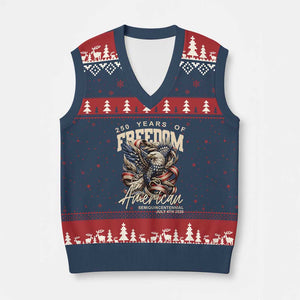 250 Years of Freedom Eagle V-Neck Knit Sweater Vest US 250th Anniversary American Semiquincentennial 2026 Patriotic TS02 Navy Red Print Your Wear