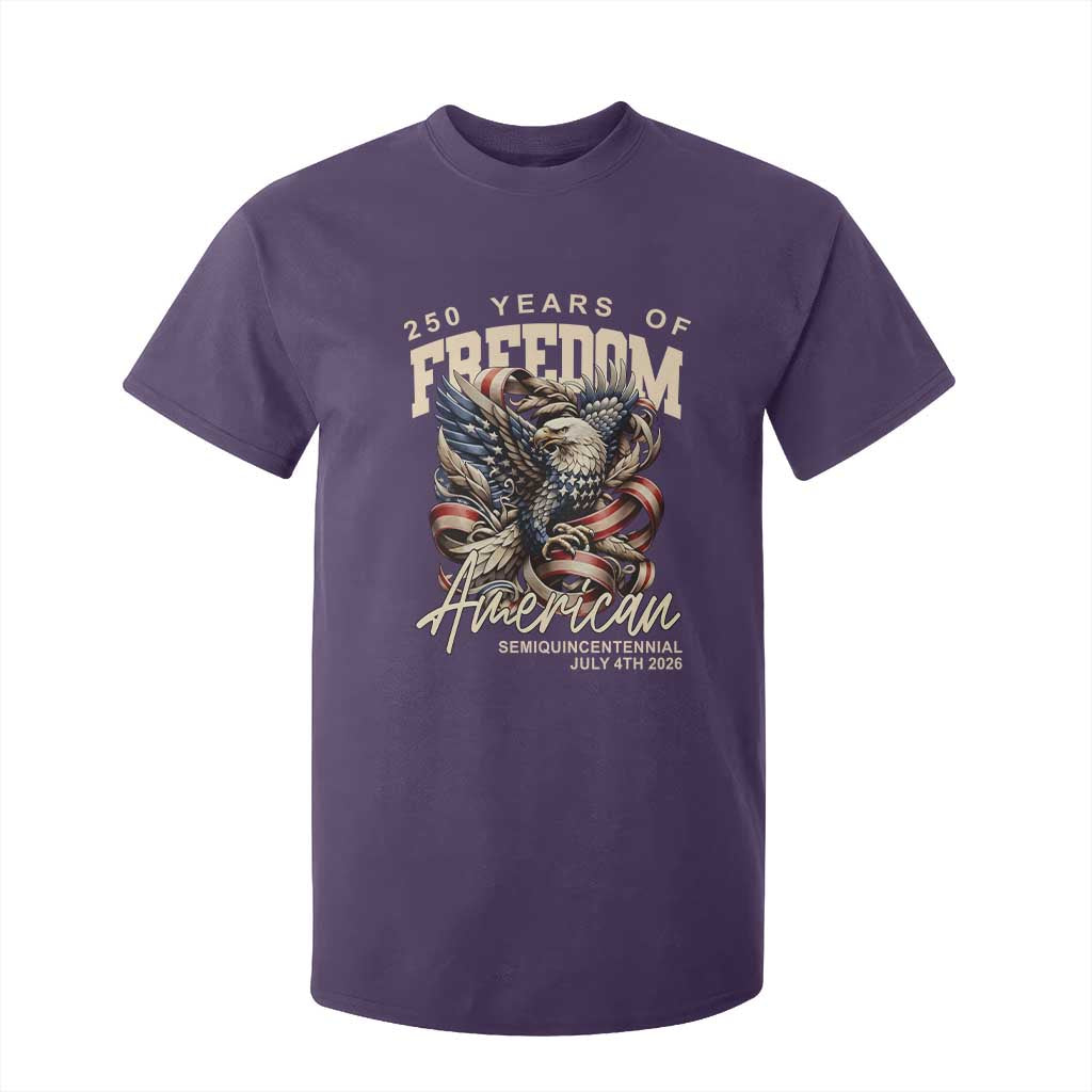 250 Years of Freedom Eagle T Shirt For Kid US 250th Anniversary American Semiquincentennial 2026 Patriotic TS02 Purple Print Your Wear