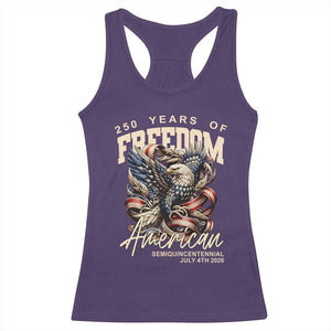 250 Years of Freedom Eagle Racerback Tank Top US 250th Anniversary American Semiquincentennial 2026 Patriotic TS02 Purple Print Your Wear