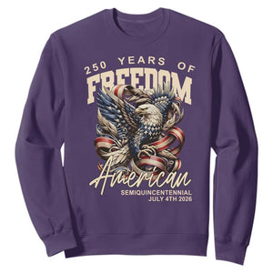 250 Years of Freedom Eagle Sweatshirt US 250th Anniversary American Semiquincentennial 2026 Patriotic TS02 Purple Print Your Wear