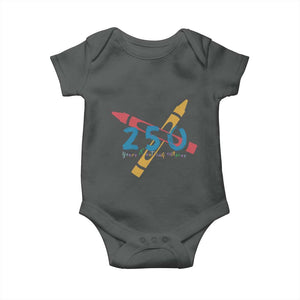 250 Years of Eating Crayons Baby Onesie Funny Military Crayon Joke Veterans Marines TS02 Dark Heather Print Your Wear