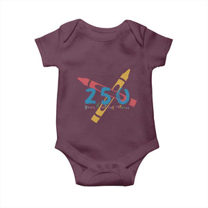 250 Years of Eating Crayons Baby Onesie Funny Military Crayon Joke Veterans Marines TS02 Maroon Print Your Wear