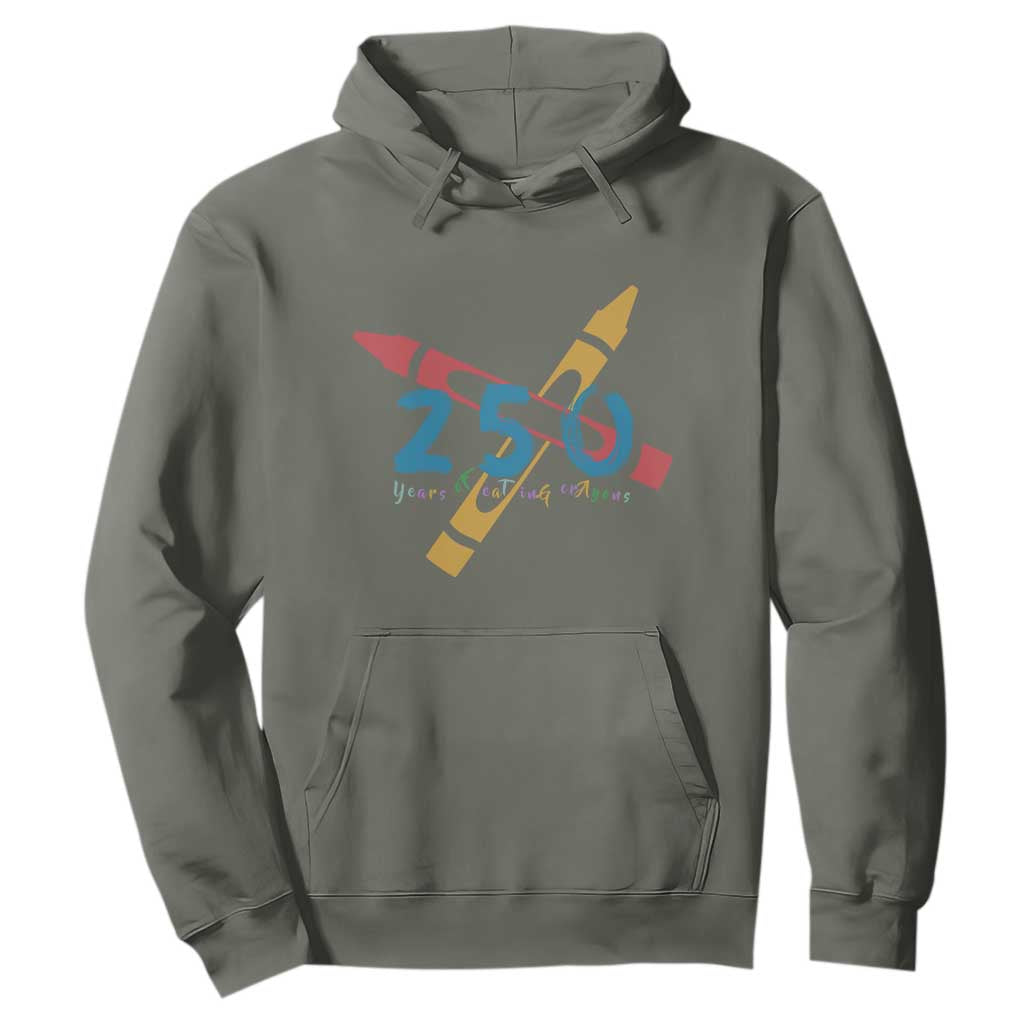 250 Years of Eating Crayons Hoodie Funny Military Crayon Joke Veterans Marines TS02 Military Green Print Your Wear