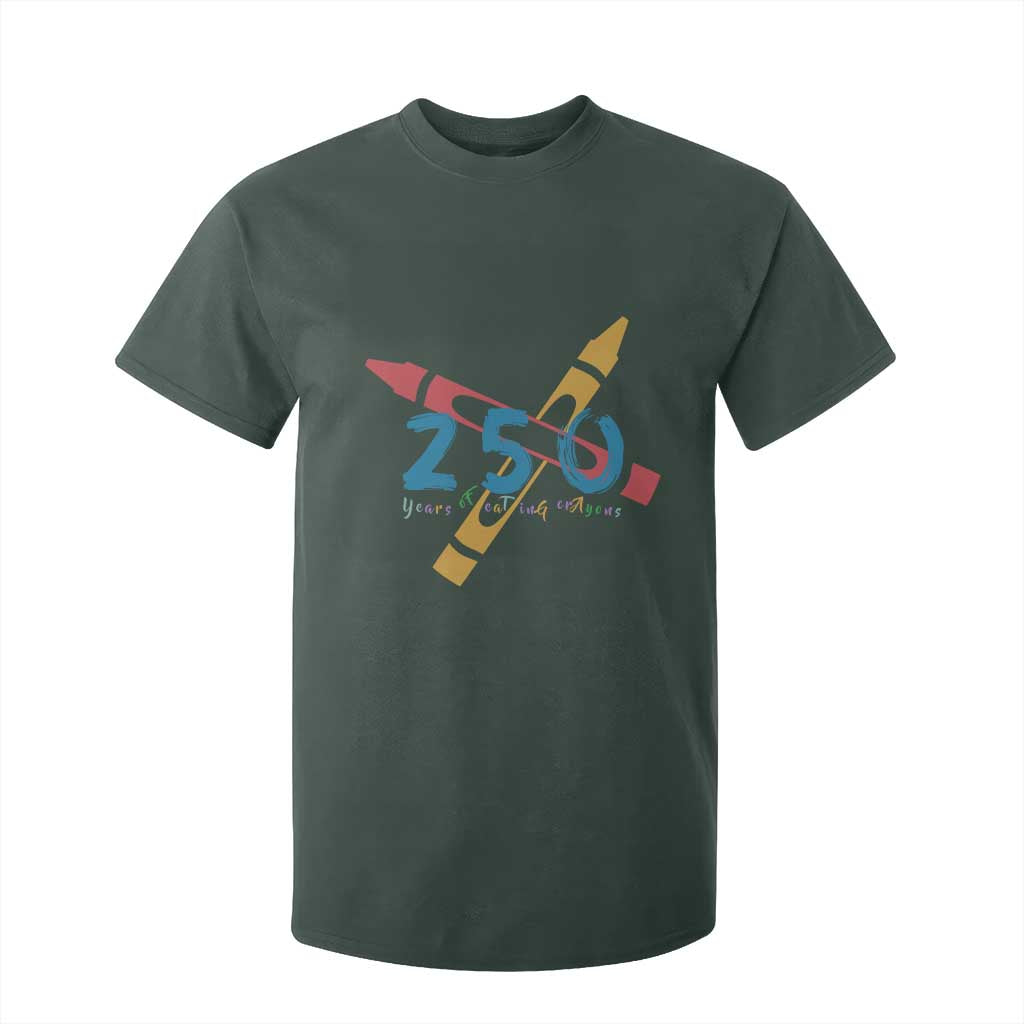 250 Years of Eating Crayons T Shirt For Kid Funny Military Crayon Joke Veterans Marines TS02 Dark Forest Green Print Your Wear