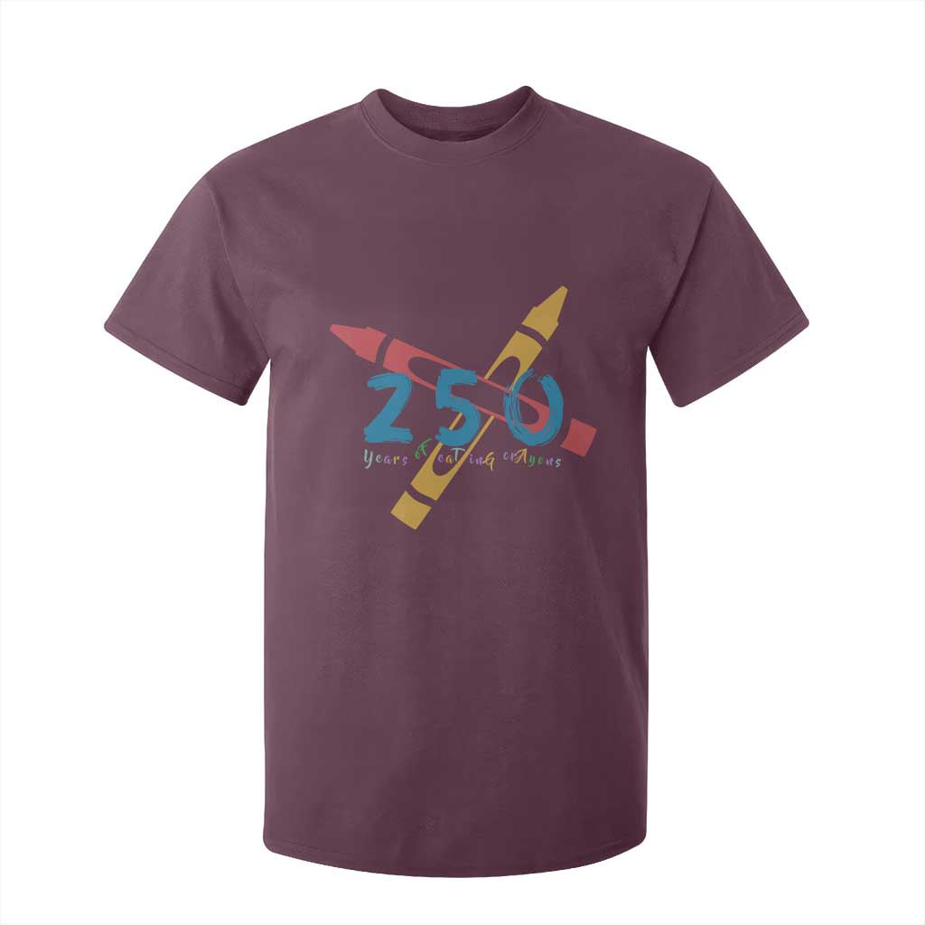 250 Years of Eating Crayons T Shirt For Kid Funny Military Crayon Joke Veterans Marines TS02 Maroon Print Your Wear