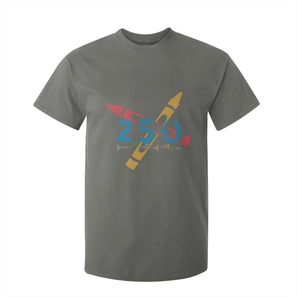 250 Years of Eating Crayons T Shirt For Kid Funny Military Crayon Joke Veterans Marines TS02 Military Green Print Your Wear