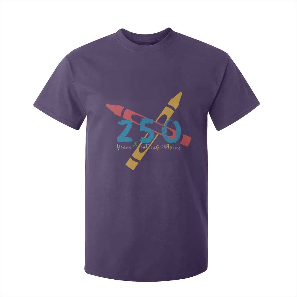 250 Years of Eating Crayons T Shirt For Kid Funny Military Crayon Joke Veterans Marines TS02 Purple Print Your Wear