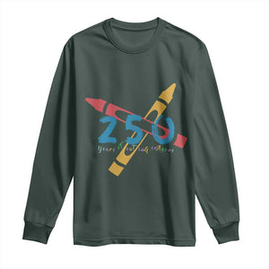 250 Years of Eating Crayons Long Sleeve Shirt Funny Military Crayon Joke Veterans Marines TS02 Dark Forest Green Print Your Wear