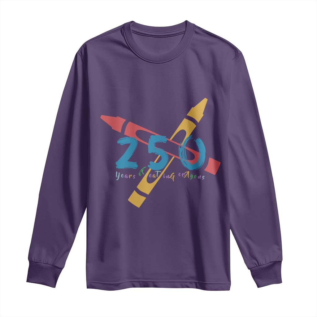250 Years of Eating Crayons Long Sleeve Shirt Funny Military Crayon Joke Veterans Marines TS02 Purple Print Your Wear